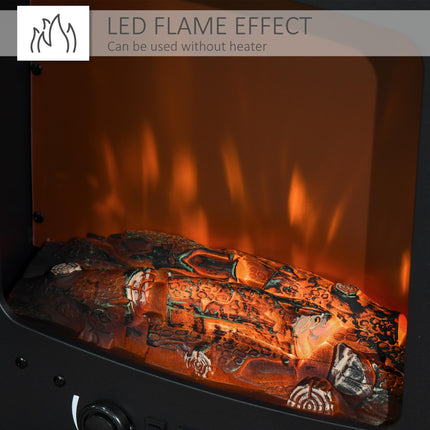 Electric Fireplace Stove, Free standing Fireplace Heater with Realistic LED Flam