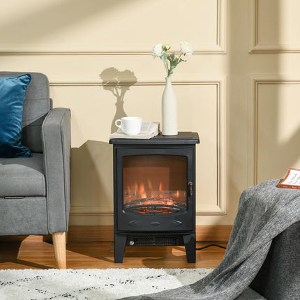Electric Fireplace Stove, Free standing Fireplace Heater with Realistic LED Flam