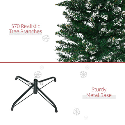 6 FT Snow-Dipped Artificial Pencil Christmas Tree with Foldable Stand - Green