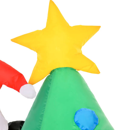 6ft Inflatable LED Christmas Tree with Santa Claus and Dog for Indoor Outdoor Decoration - Green