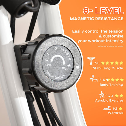 2-in-1 Foldable Magnetic Resistance Exercise Bike with Arm Bands - Orange