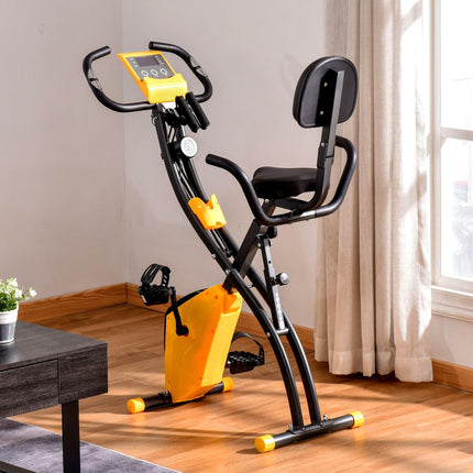 2-in-1 Folding Exercise Bike with 8-Level Magnetic Resistance, Arm Resistance By