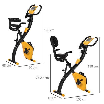 2-in-1 Folding Exercise Bike with 8-Level Magnetic Resistance, Arm Resistance By