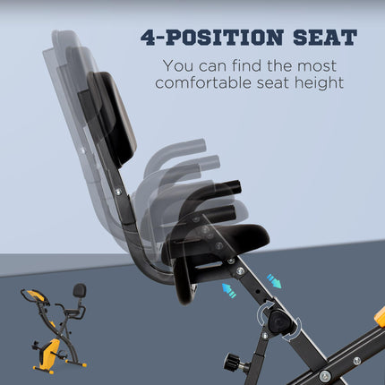 2-in-1 Folding Exercise Bike with 8-Level Magnetic Resistance, Arm Resistance By