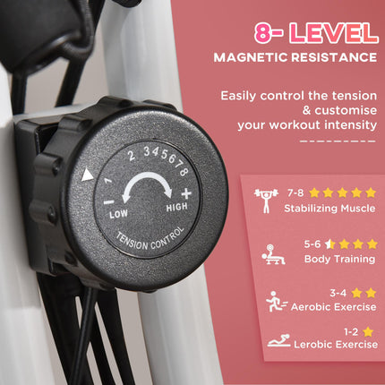 Foldable 2-in-1 Exercise Bike with Arm Resistance Bands - Pink