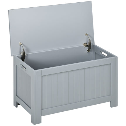 Large Storage Box Toy Chest Organizer with Lid and Safety Hinges - Grey