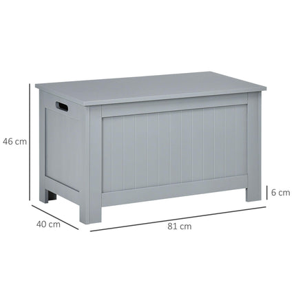 Large Storage Box Toy Chest Organizer with Lid and Safety Hinges - Grey