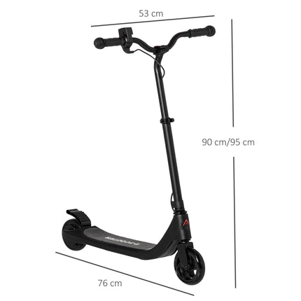 120W Electric Scooter with Battery Display, Adjustable Height & Rear Brake for Ages 6+ - Black