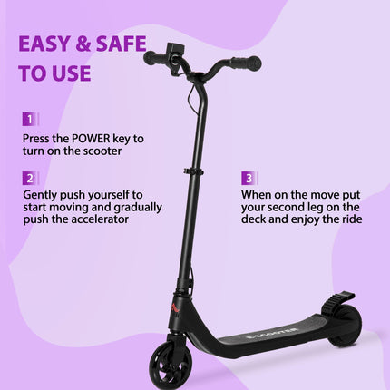120W Electric Scooter with Battery Display, Adjustable Height & Rear Brake for Ages 6+ - Black