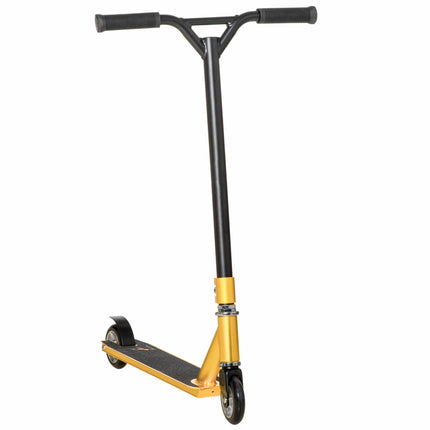 Stunt Scooter with Lightweight Aluminium Deck, ABEC 7 Bearings, 360° Tricks for Beginners 14+ - Gold Tone