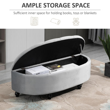 Semi-Circle Ottoman Storage Bench, Bed End Bench, Tufted Upholstered Window Seat