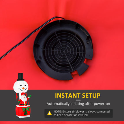2.5m Christmas Inflatable Decoration Santa on Snowman Hot Air Balloon with LED Lights - White, Black, Red, Green