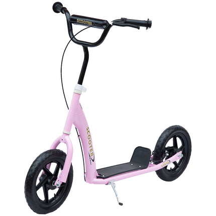 Teen Push Stunt Scooter with 12" EVA Tyres for Kids and Children - Pink
