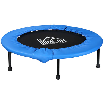 Soozier 100cm Foldable Mini Fitness Trampoline with Safety Pad - Blue and Black