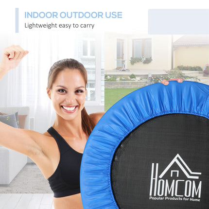 Soozier 100cm Foldable Mini Fitness Trampoline with Safety Pad - Blue and Black