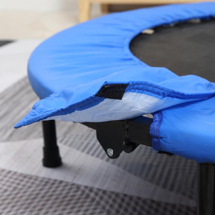 Soozier 100cm Foldable Mini Fitness Trampoline with Safety Pad - Blue and Black