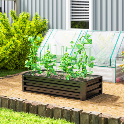 Galvanized Raised Garden Bed for Vegetables and Herbs 120x60cm - Grey