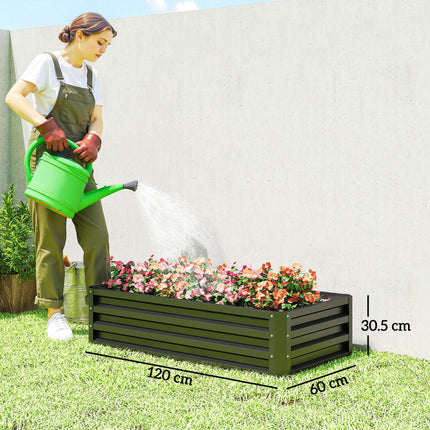 Galvanized Raised Garden Bed for Vegetables and Herbs 120x60cm - Grey