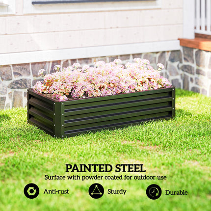 Galvanized Raised Garden Bed for Vegetables and Herbs 120x60cm - Grey
