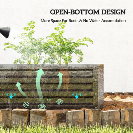 Galvanized Raised Garden Bed for Vegetables and Herbs 120x60cm - Grey