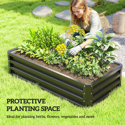 Galvanized Raised Garden Bed for Vegetables and Herbs 120x60cm - Grey
