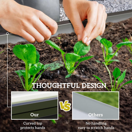 Galvanized Raised Garden Bed for Vegetables and Herbs 120x60cm - Grey