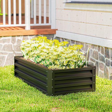 Galvanized Raised Garden Bed for Vegetables and Herbs 120x60cm - Grey