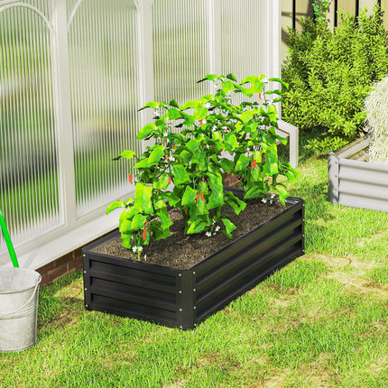 Galvanized Raised Garden Bed for Vegetables and Herbs 120x60cm - Grey
