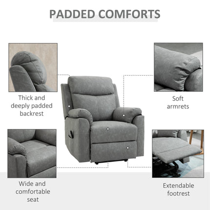 Power Lift Recliner Chair with Remote Control and Footrest - Grey Faux Leather