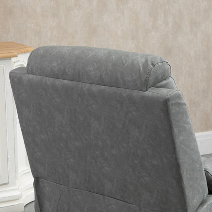 Power Lift Recliner Chair with Remote Control and Footrest - Grey Faux Leather