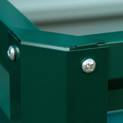 Set of 2 Raised Garden Beds with Galvanised Steel Frame - Green