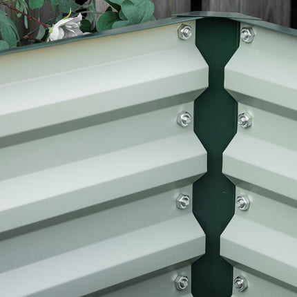 Set of 2 Raised Garden Beds with Galvanised Steel Frame - Green