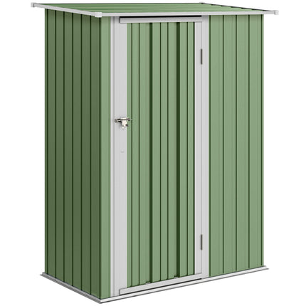 Outdoor Garden Storage Shed with Lockable Door and Steel Frame - Light Green