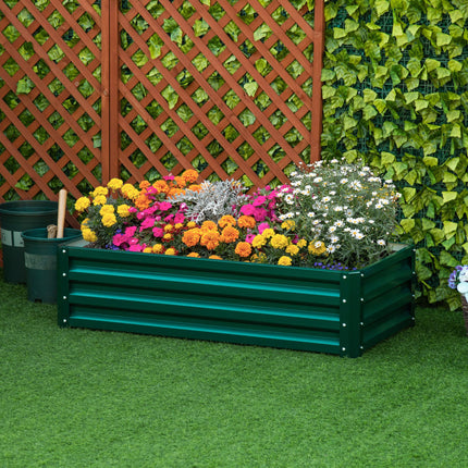 Galvanized Steel Raised Garden Bed 120x60cm for Vegetables - Green