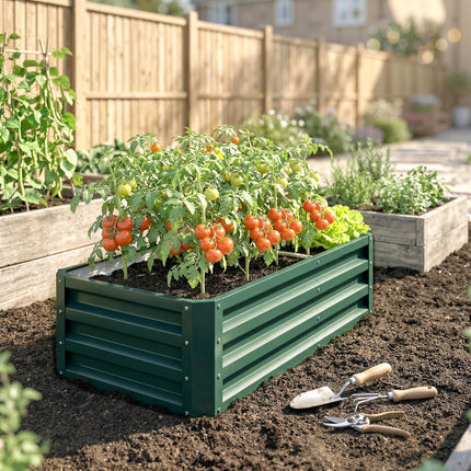 Galvanized Steel Raised Garden Bed 120x60cm for Vegetables - Green