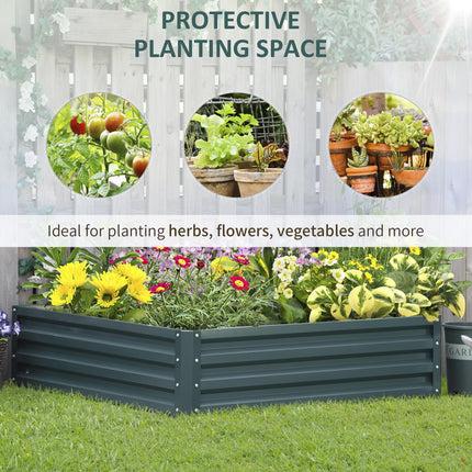Square Raised Garden Bed 120x120cm with Weatherproof Steel Frame - Green