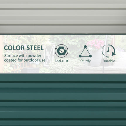 Square Raised Garden Bed 120x120cm with Weatherproof Steel Frame - Green