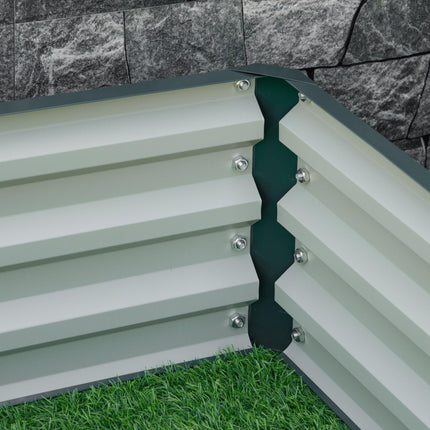 Square Raised Garden Bed 120x120cm with Weatherproof Steel Frame - Green