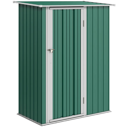 4.7ft Steel Garden Storage Shed with Weather-Resistant Paint - Green