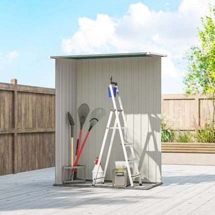4.7ft Steel Garden Storage Shed with Weather-Resistant Paint - Green