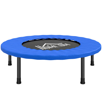 32" Mini Fitness Trampoline with Safety Pad for Home Gym Yoga Exercise Rebounder - Blue and Black