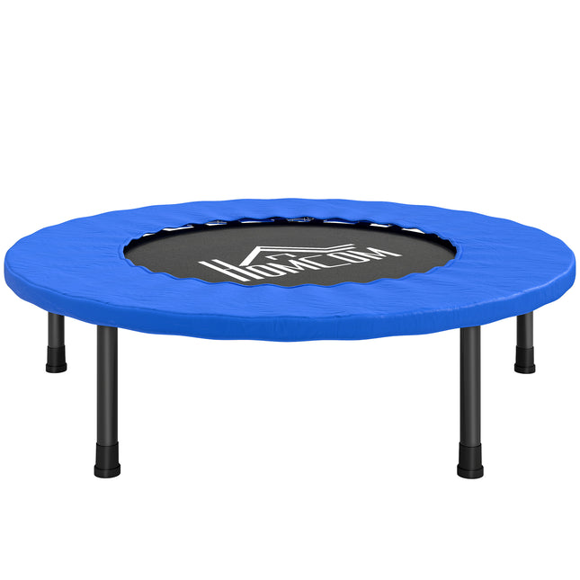 32" Mini Fitness Trampoline with Safety Pad for Home Gym Yoga Exercise Rebounder - Blue and Black
