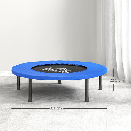 32" Mini Fitness Trampoline with Safety Pad for Home Gym Yoga Exercise Rebounder - Blue and Black