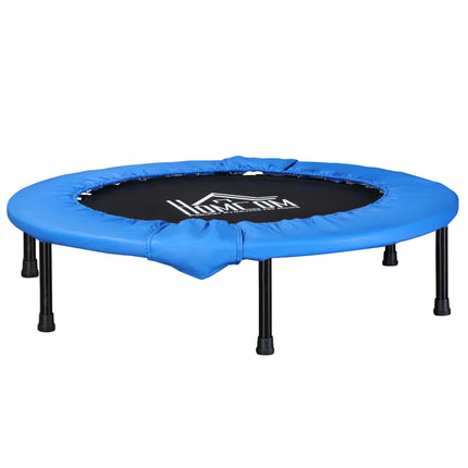 Soozier 96cm Foldable Mini Fitness Trampoline with Safety Pad for Home Gym Yoga Exercise - Blue and Black