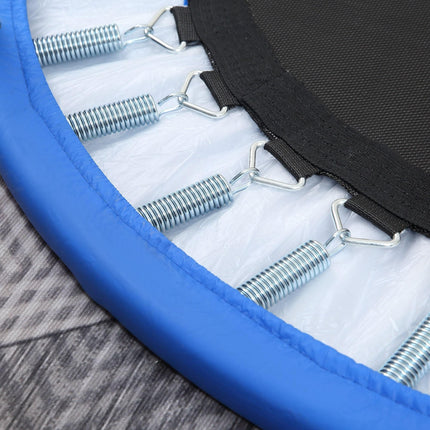 Soozier 96cm Foldable Mini Fitness Trampoline with Safety Pad for Home Gym Yoga Exercise - Blue and Black