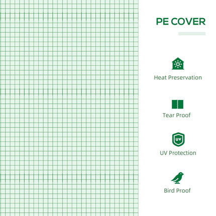 Mini Greenhouse with Durable PE Cover and Observation Windows - Green