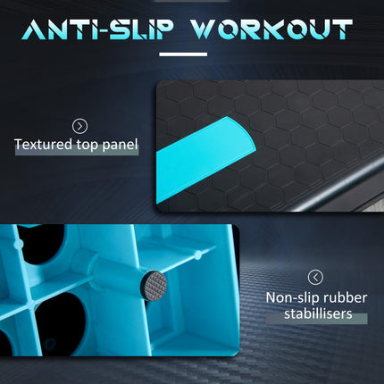 Adjustable Height Aerobic Stepper Set with Non-Slip Surface - Black