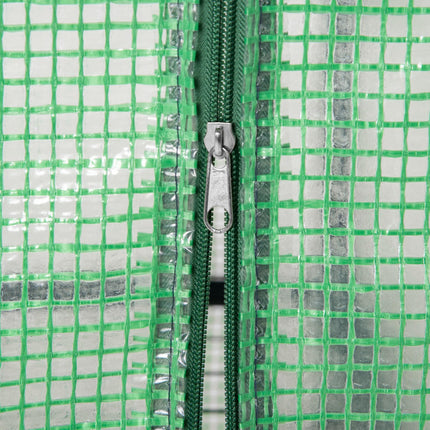 4 Tier Portable Mini Greenhouse with Steel Frame and PE Cover - Green