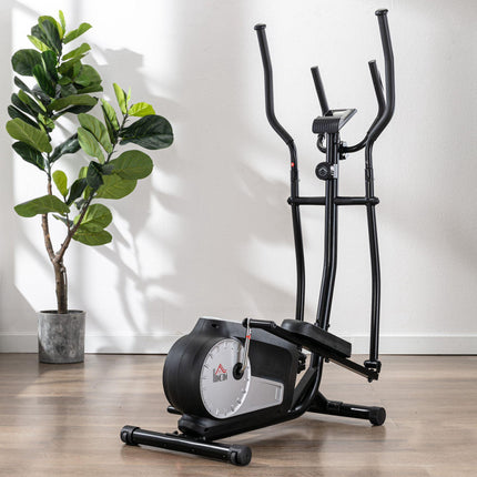 Elliptical Cross Trainer with 8-Level Magnetic Resistance & Heart Rate Sensor - Black
