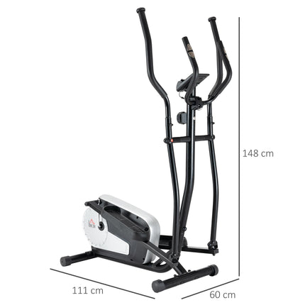 Elliptical Cross Trainer with 8-Level Magnetic Resistance & Heart Rate Sensor - Black